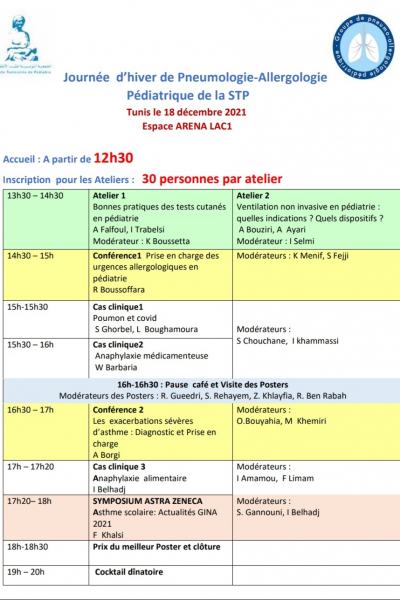 Journée de Pneumologie Allergo pediatrique 18 Décembre 2021