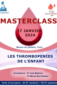 Master class: « Les thrombopénies de l’enfant »